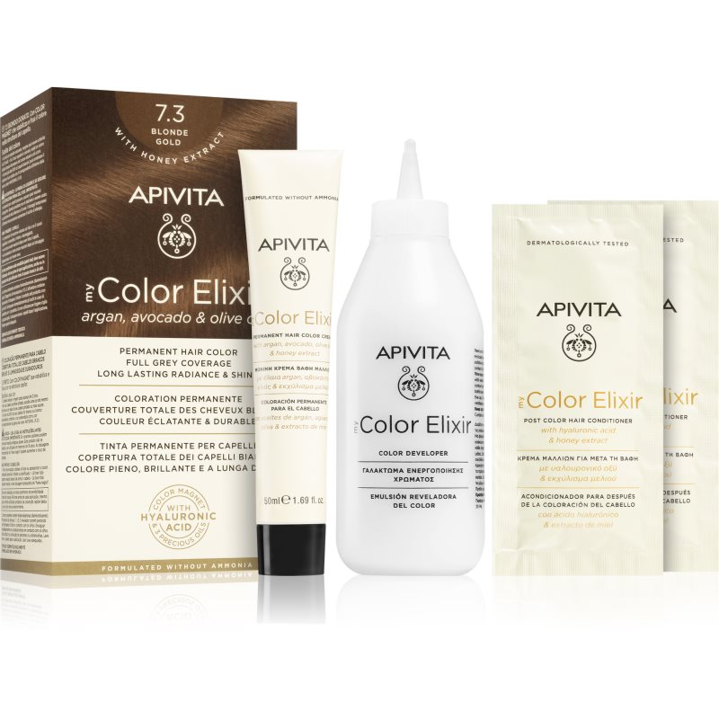 Apivita My Color Elixir фарба для волосся без аміаку відтінок 7.3 Blonde Gold