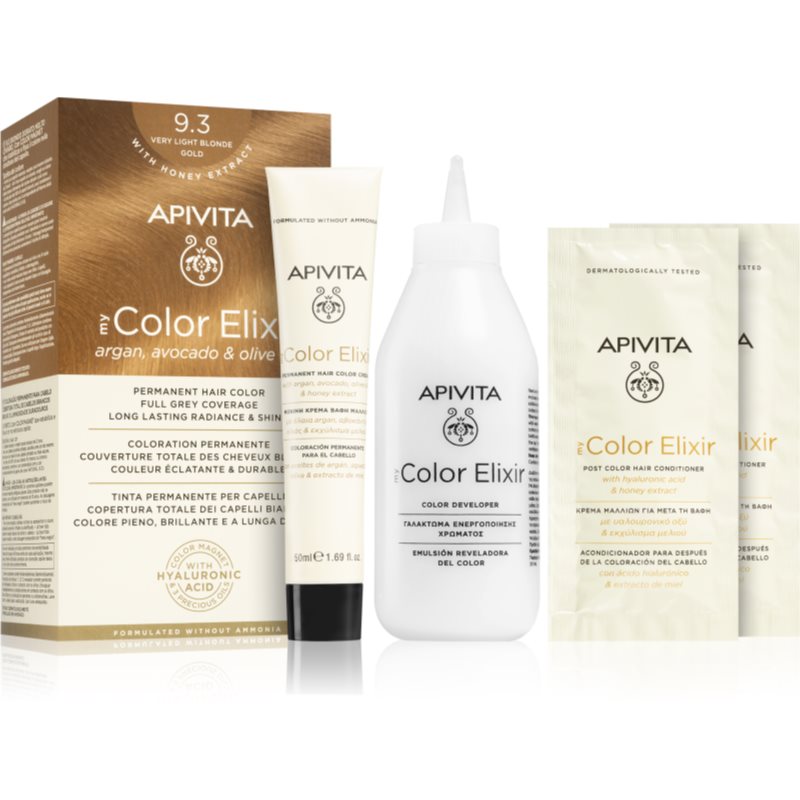 Apivita My Color Elixir hair colour ammonia-free shade 9.3 Very Light Blonde Gold
