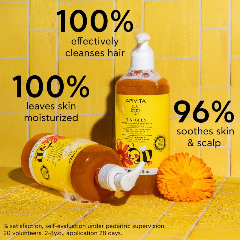 Apivita Mini Bees Gentle Kids Hair&Body wash Calendula&Honey cleansing gel for body and hair 500 ml