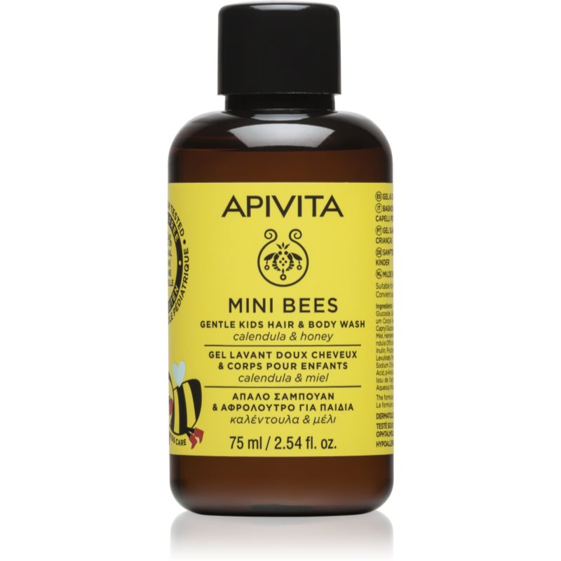 Apivita Kids Mini Bees дитячий шампунь для волосся та тіла 75 мл