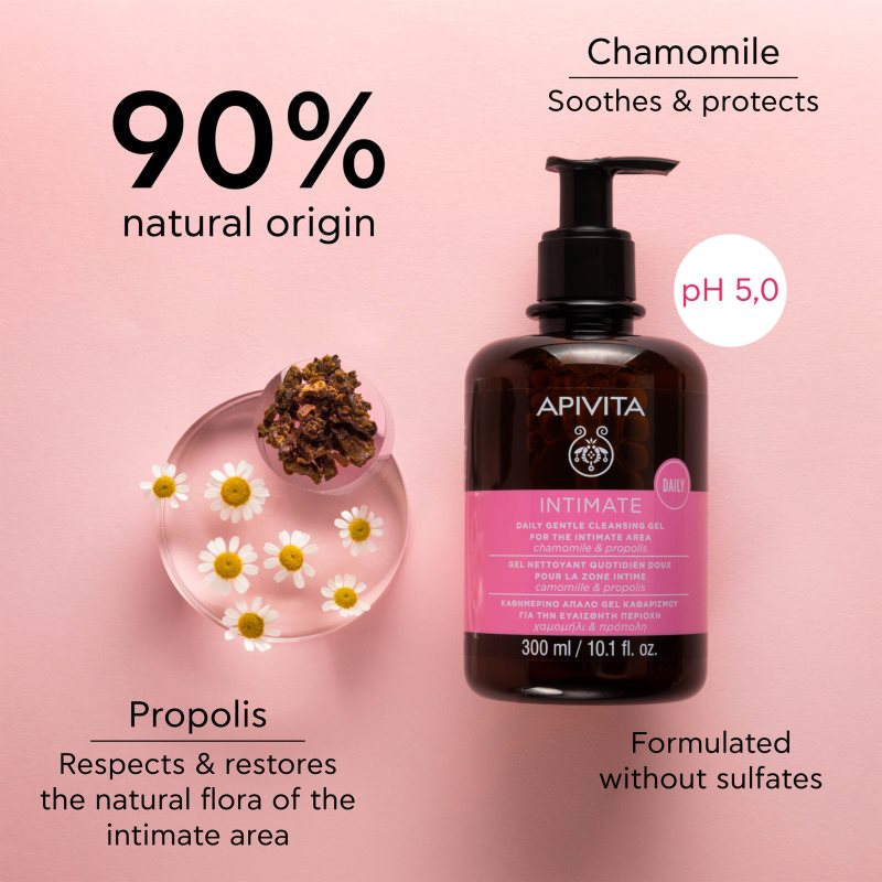 Apivita Intimate Daily Cleansing Gel свіжий гель для інтимної гігієни 300 мл