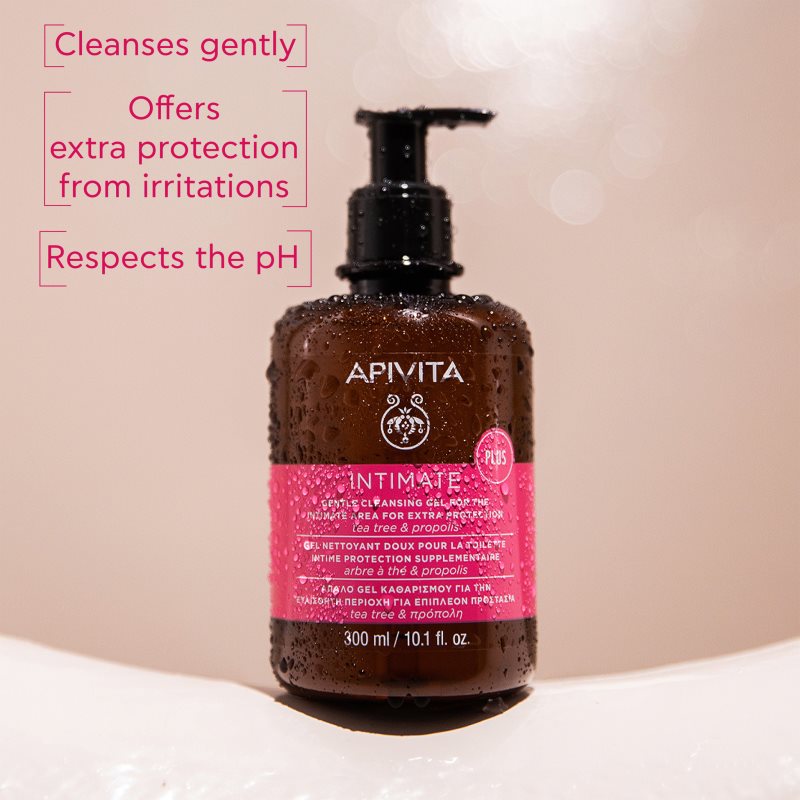 Apivita Intimate Plus Cleansing Gel gentle foaming wash gel for intimate hygiene 300 ml
