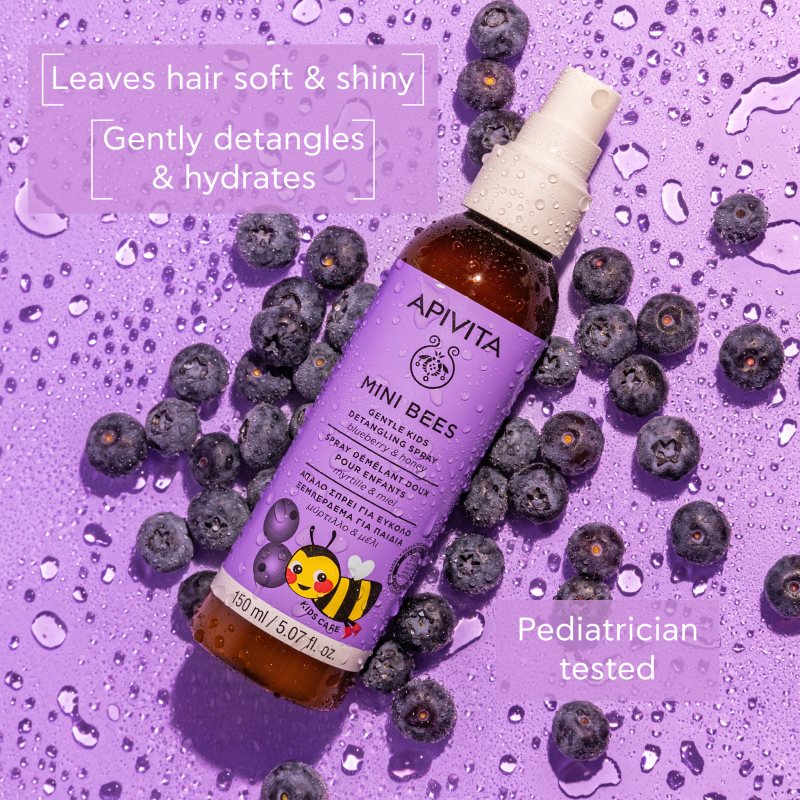 Apivita Mini Bees Gentle Kids Detangling Spray Blueberry&Honey Spray For Easy Detangling 150 Ml