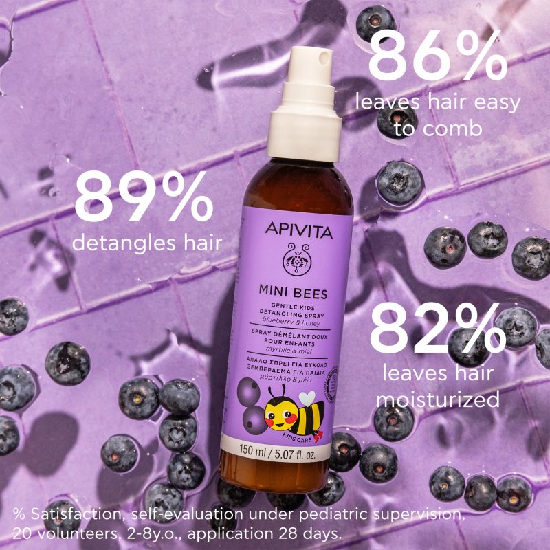 Apivita Mini Bees Gentle Kids Detangling Spray Blueberry&Honey Spray For Easy Detangling 150 Ml