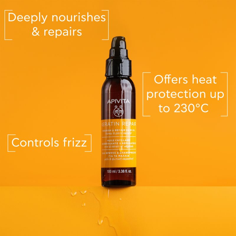 Apivita Keratin Repair Nourish Repair Hair Oil Hair Oil For Dry And Damaged Hair 100 Ml