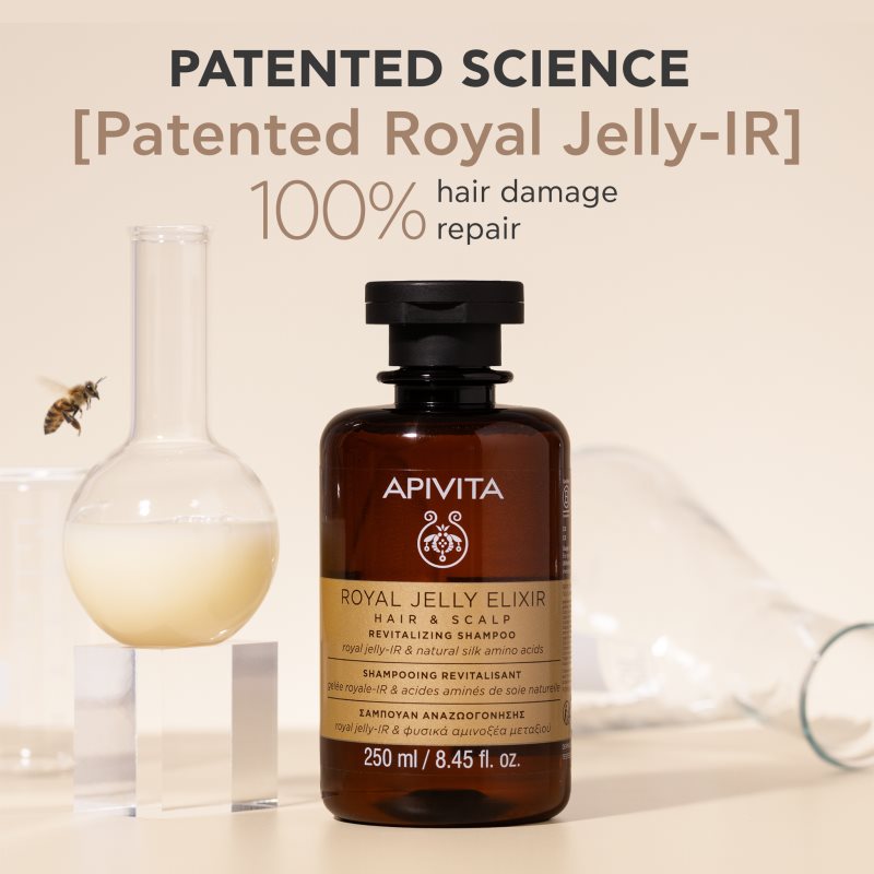 Apivita Royal Jelly Elixir Revitalizing Shampoo revitalizační šampon proti příznakům stárnutí vlasů 250 ml (obrázek 6)