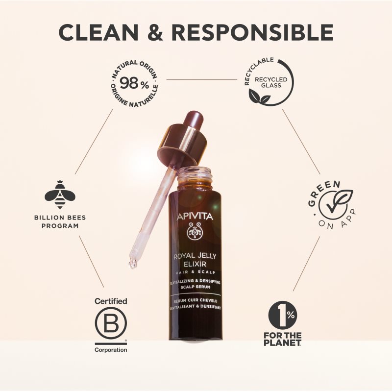 Apivita Royal Jelly Elixir Revitalizing & Densifying Scalp Serum revitalizační sérum pro pokožku hlavy 50 ml (obrázek 9)