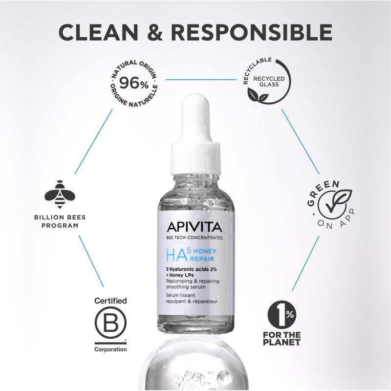 Apivita Bee Tech Concentrates HA5 Honey Repair Serum revitalizační sérum s kyselinou hyaluronovou 30 ml (obrázek 8)