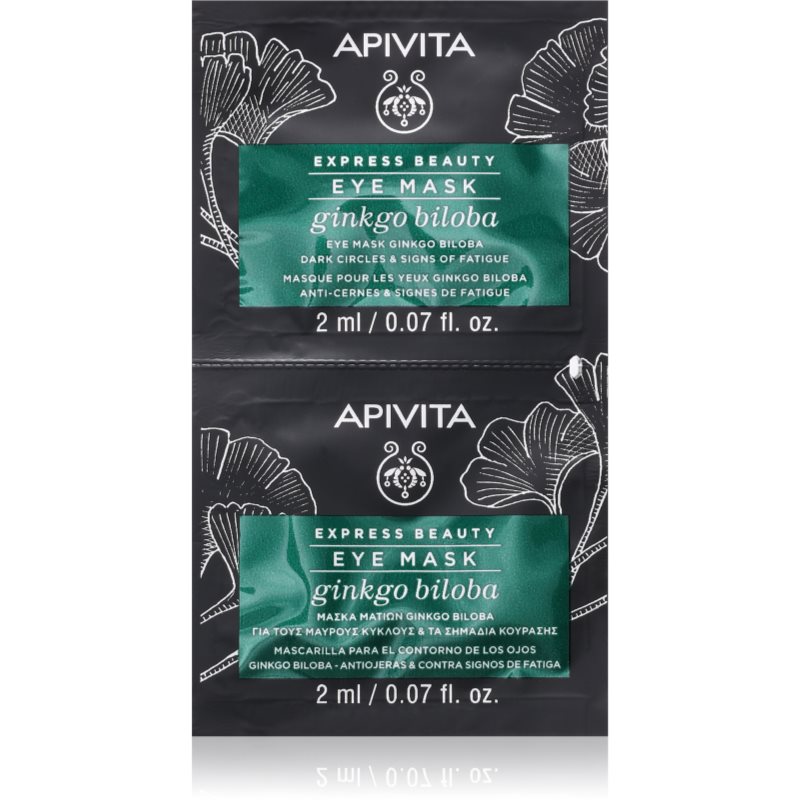 Apivita Express Beauty Eye Mask Gingko Biloba eye contour mask to treat dark circles 2x2 ml