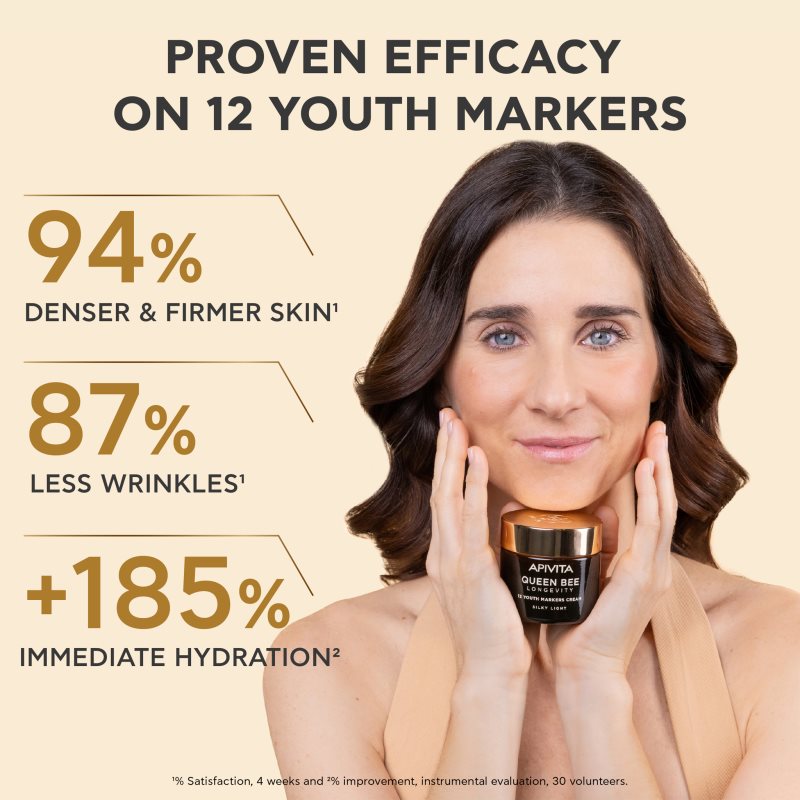 Apivita Queen Bee Longevity lehký krém pro zpevnění pleti 50 ml (obrázek 4)