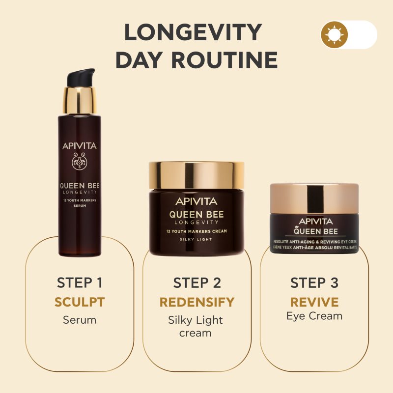 Apivita Queen Bee Longevity lehký krém pro zpevnění pleti 50 ml (obrázek 10)