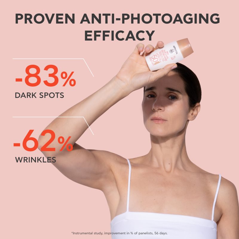 Apivita Bee Sun Safe Daily Age Repair Tinted Fluid SPF50 tónovací ochranný krém SPF 50 50 ml (obrázek 3)