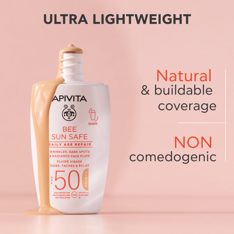 Apivita Bee Sun Safe Daily Age Repair Tinted Fluid SPF50 tónovací ochranný krém SPF 50 50 ml (obrázek 6)