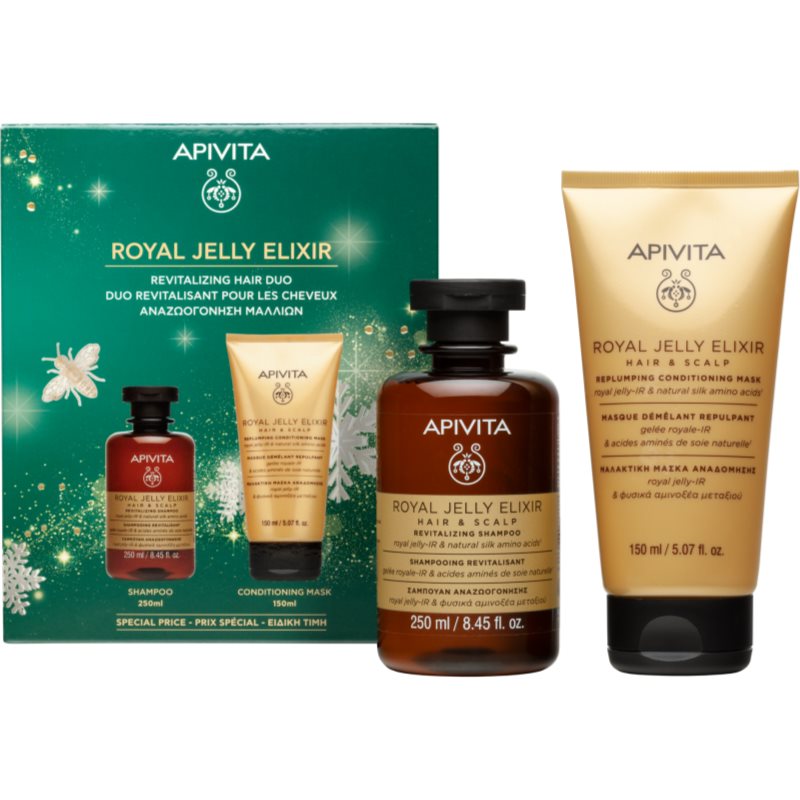 Apivita Royal Jelly Elixir Revitalizing Hair Duo świąteczny zestaw prezentowy o działaniu rewitalizującym