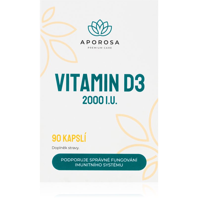 Aporosa Vitamin D3 2000 I.U. kapsuly pre normálnu funkciu imunitného systému, stav kostí, zubov a činnosť svalov 90 cps