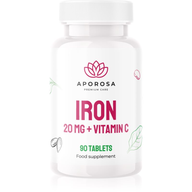 Aporosa Železo 20mg + vitamin C tablety na podporu krvotvorby 90 tbl