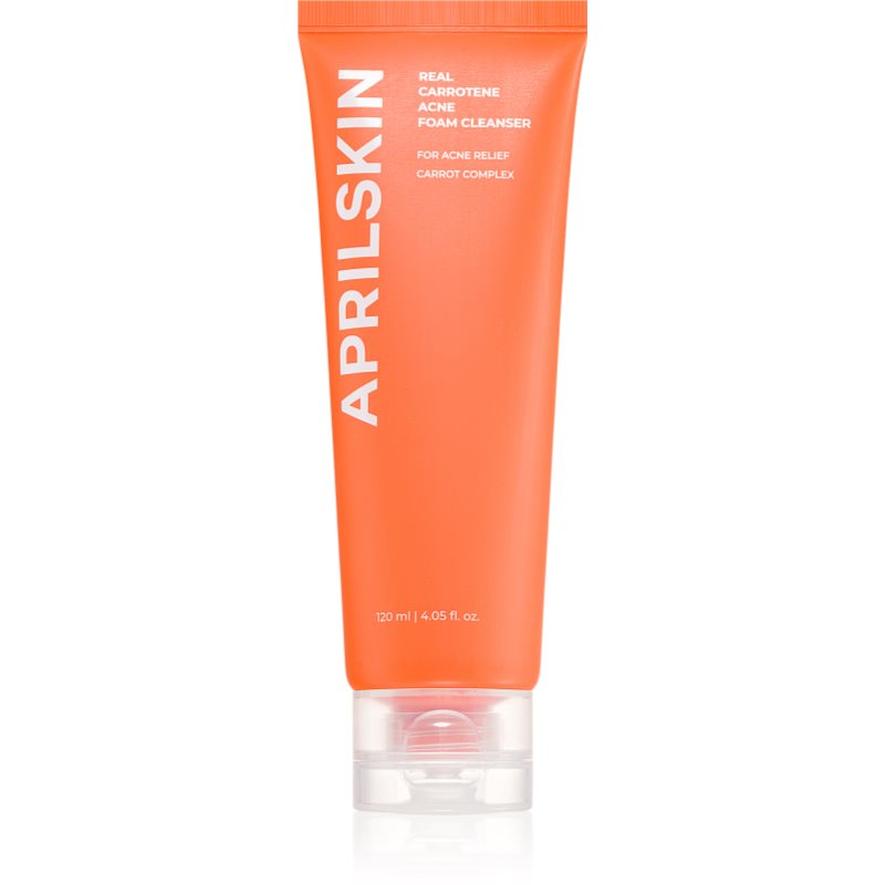 APRILSKIN Real Carrotene Acne Foam Cleanser hloubkově čisticí pěna na aknózní pleť 120 ml