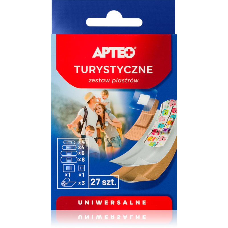 Apteo Náplasti turistické náplasť na ošetrenie drobných povrchových poranení kože 27 ks
