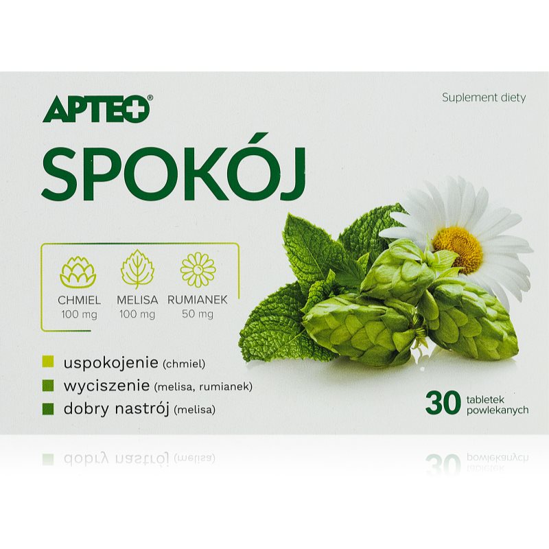Apteo Spokój tabletki do łagodzenia problemów ze snem i napięcia nerwowego 30 tabletek