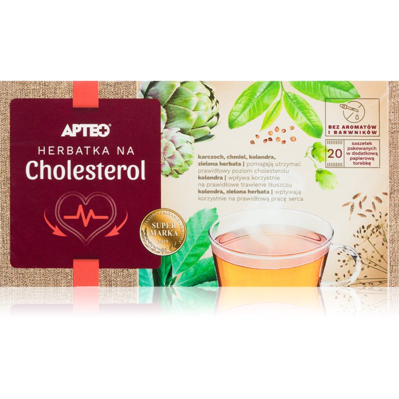 Apteo Herbatka na cholesterol herbata do utrzymania prawidłowego poziomu cholesterolu 20 szt.