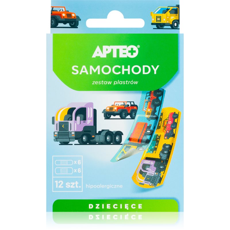 Apteo Náplasti pre deti náplasť na ošetrenie drobných povrchových poranení kože cars 12 ks