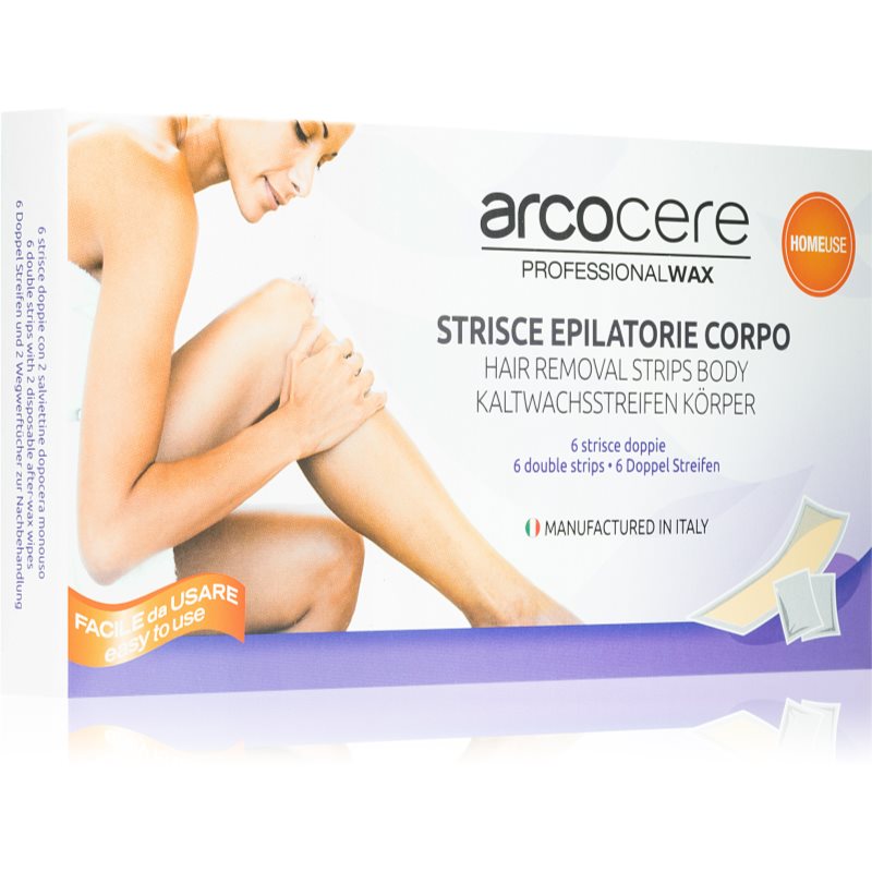 Arcocere Professional Wax Enthaarungsstreifen mit Wachs für den Körper für Damen 6 St.