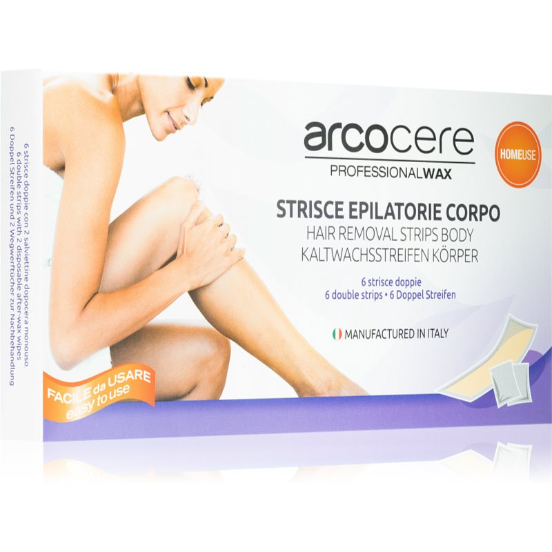 Arcocere Professional Wax Wax Strips For Hair Removal For The Body For Women 6 Pc