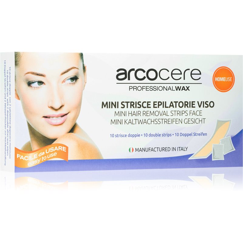 Arcocere Professional Wax vaško juostelės plaukeliams šalinti veidui moterims 10 vnt.