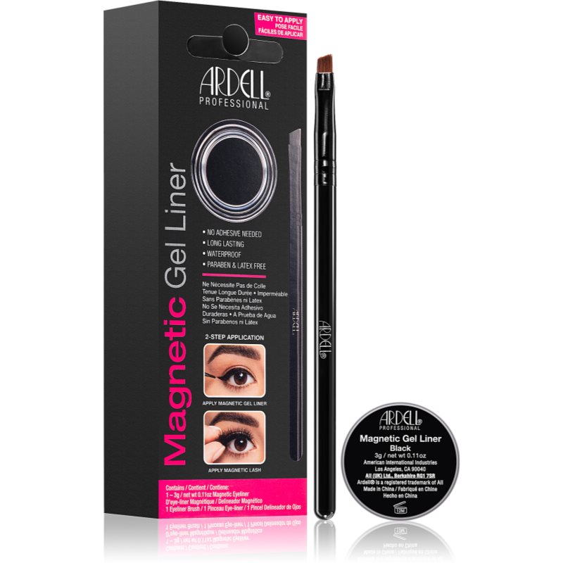 Ardell Magnetic Gel Liner magnetischer Eyeliner mit Pinselchen Farbton Black 3 g