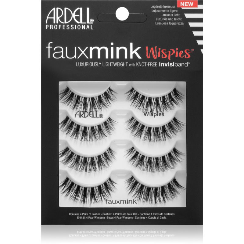 Photos - False Eyelashes Ardell FauxMink Wispies  large pack Wispies 4 pc 