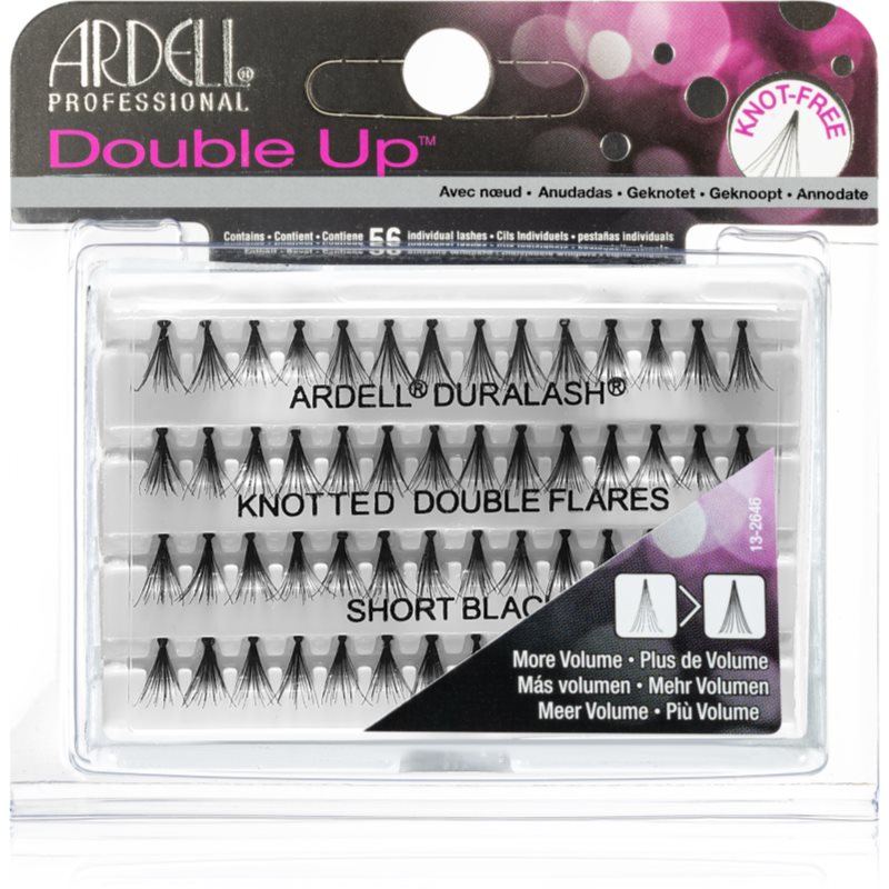 Ardell Double Up trsové nalepovací řasy s uzlíkem velikost Short Black