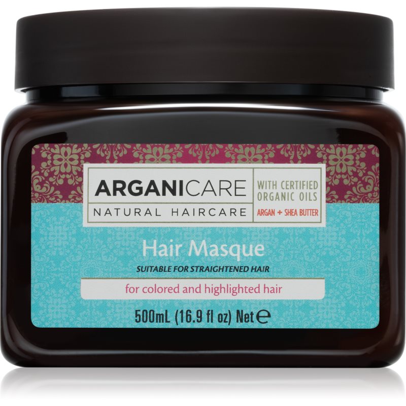 Arganicare Argan Oil & Shea Butter Hair Masque hloubkově hydratační maska pro barvené vlasy 500 ml