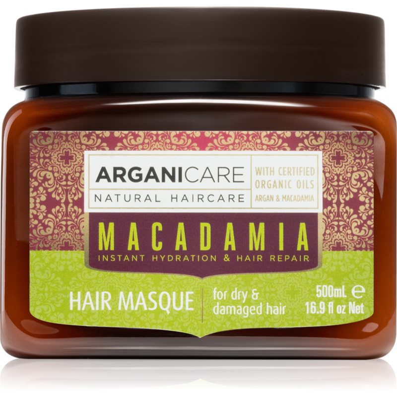 Arganicare Macadamia maitinamoji plaukų kaukė sausiems ir pažeistiems plaukams 500 ml
