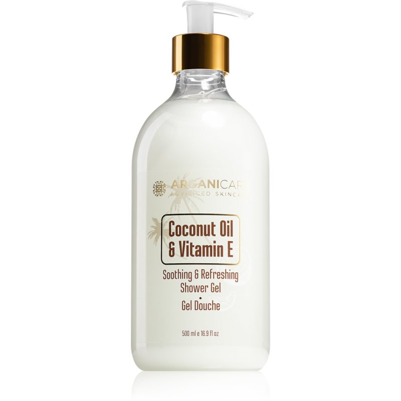 Arganicare Coconut Oil & Vitamin E bőrlágyító tusfürdő gél 500 ml