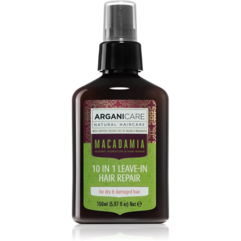 Arganicare Macadamia 10 In 1 Leave-In Hair Repair bezoplachová starostlivosť pre suché a poškodené vlasy 150 ml