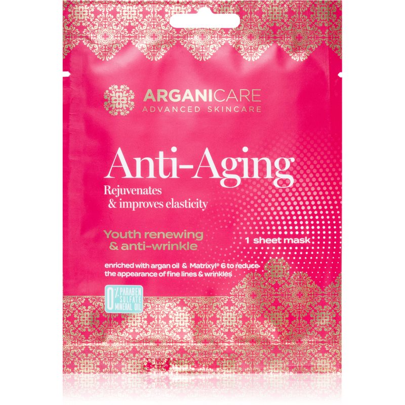 Arganicare Anti-Aging Sheet Mask тканинна маска для обличчя зі зміцнюючим ефектом 1 кс