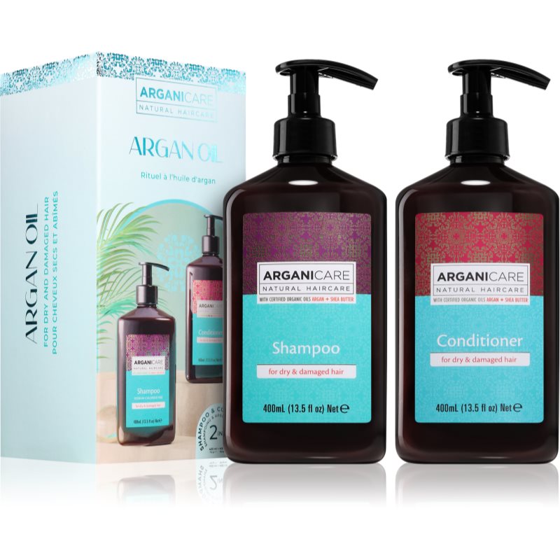 Arganicare Argan Oil Set darilni set za suhe in poškodovane lase 1 kos