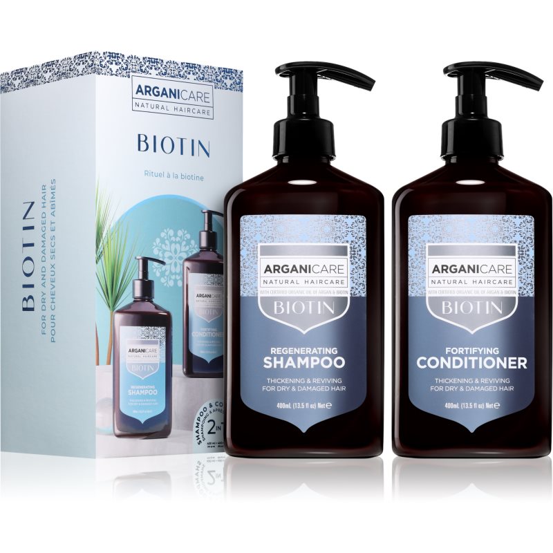 Arganicare Biotin Regenerating Set set za krepitev las 1 kos