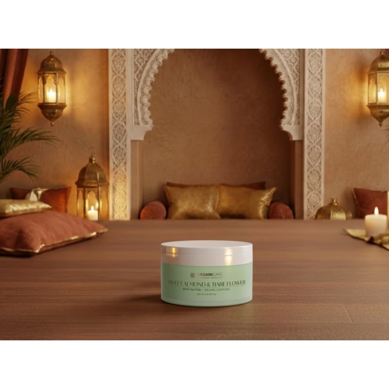 Arganicare Body Butter Almond & Tiare Flower tělové máslo s bambuckým máslem 250 ml (obrázek 3)
