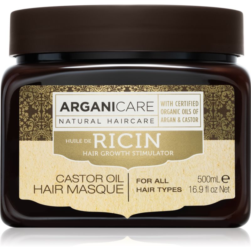 Arganicare Ricin Hair Growth Stimulator stiprinamoji kaukė silpniems, slinkti linkusiems plaukams visų tipų plaukams 500 ml