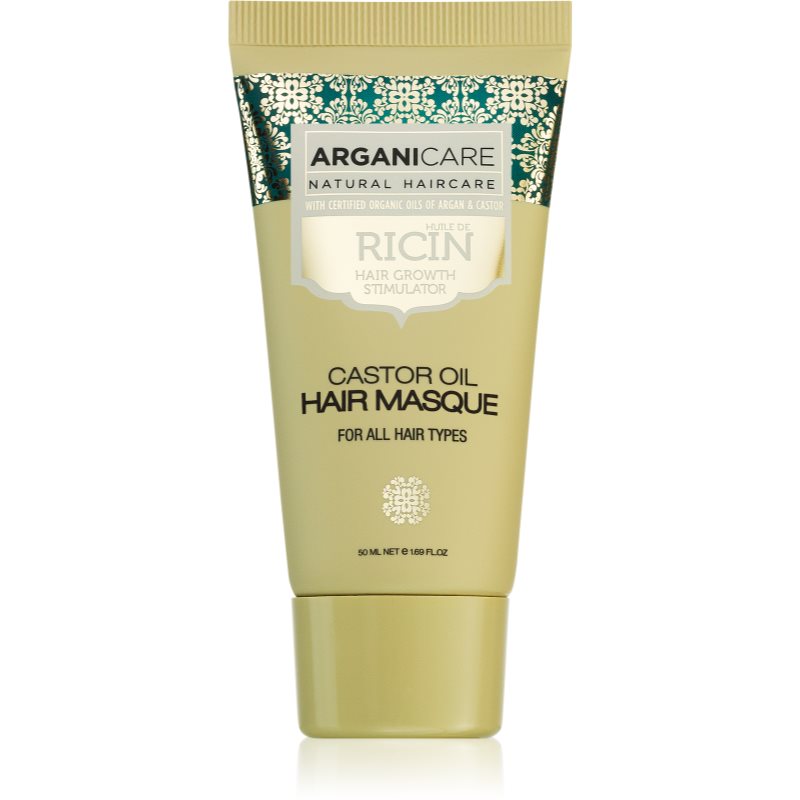 Arganicare Ricin Hair Growth Stimulator зміцнююча маска для слабкого волосся з тенденцією до випадіння для всіх типів волосся 50 мл