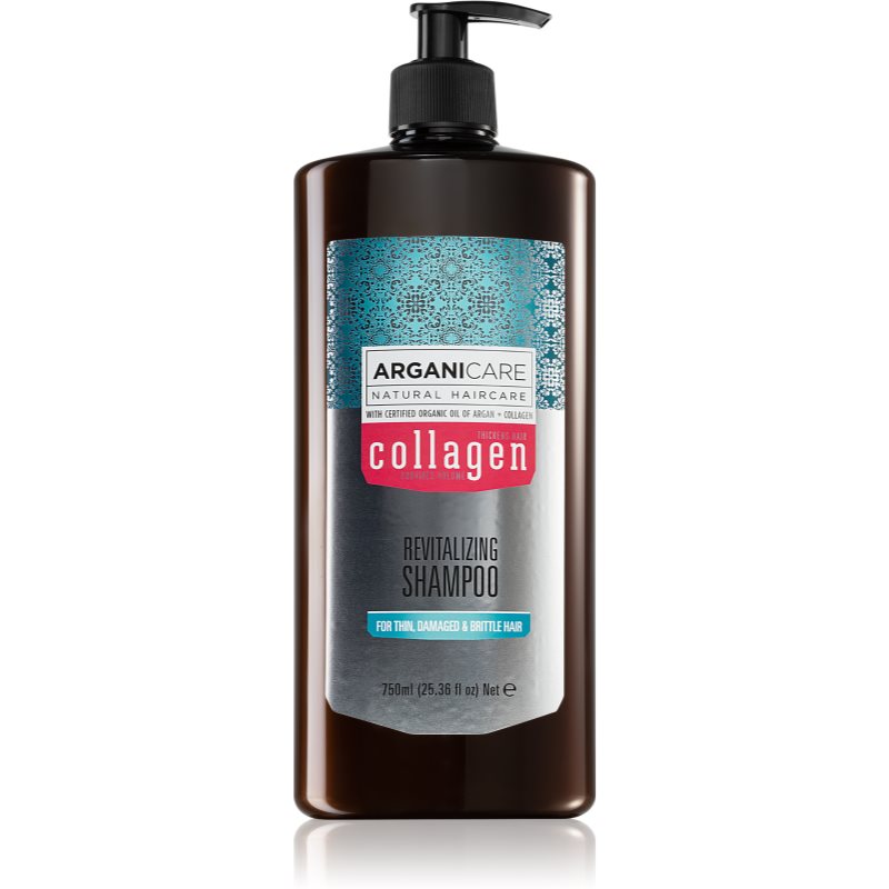 Arganicare Collagen gaivinamasis žvilgesio suteikiantis šampūnas gyvybingumą praradusiems plaukams 750 ml