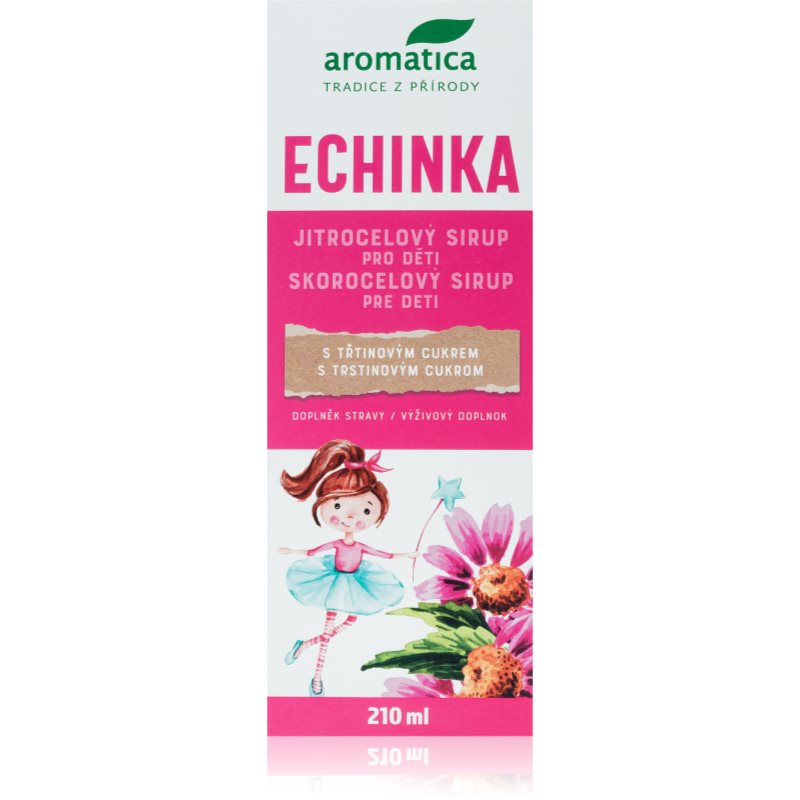 Aromatica Tradícia z prírody Echinka skorocelový sirup na podporu zdravia dýchacích ciest pre deti 210 ml
