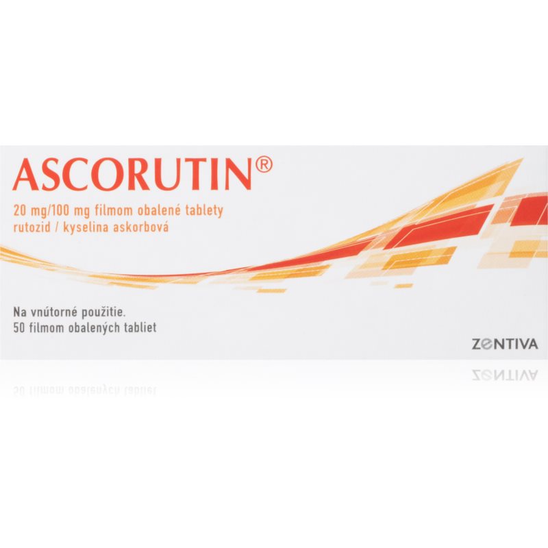 ASCORUTIN ASCORUTIN 20mg/100mg filmom obalené tablety na liečbu zvýšenej lámavosti a priepustnosti krvných vlásočníc 50 tbl