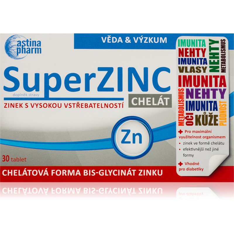 Astina SuperZINC Chelát tablety na podporu imunitného systému, pre krásnu pleť a nechty 30 tbl kúpite na Notino.sk