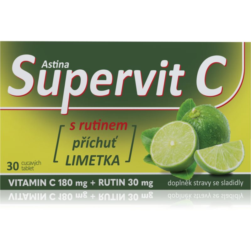 Astina Supervit C s rutinom tablety na cmúľanie s vitamínom C príchuť Lime 30 tbl