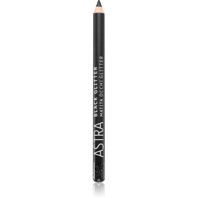 Astra Make-up Black Glitter blizgus akių apvadas pieštukas atspalvis Deep Black 1,1 g