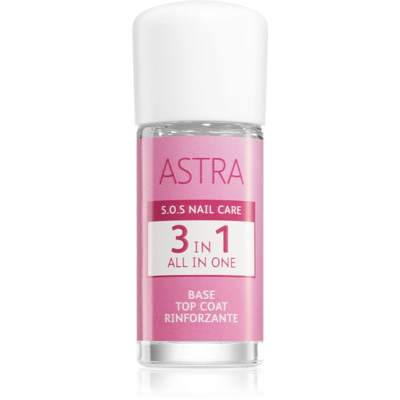 

Astra Make-up S.O.S Nail Care 3 in 1 основа та закріплювач для лаку для нігтів