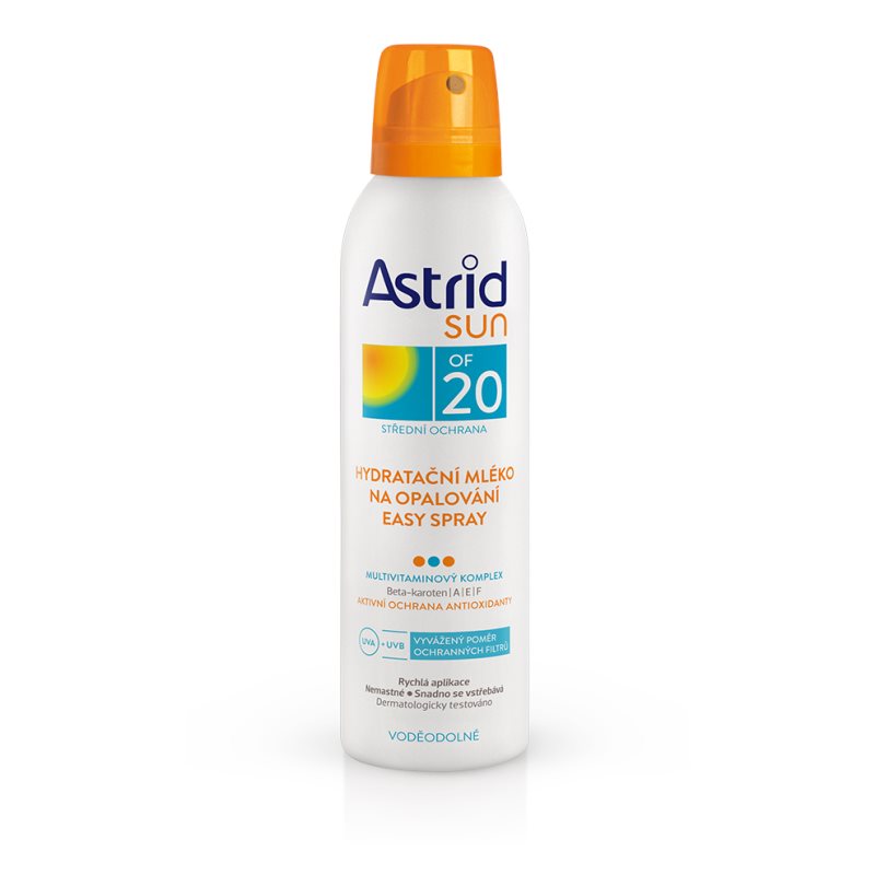 

Astrid Sun зволожуюче молочко для засмаги у формі спрею SPF 20