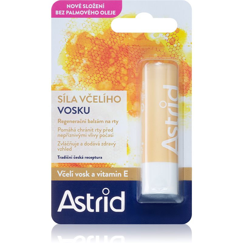 Astrid Lip Care atkuriamasis lūpų balzamas bičių vaškas ir vitaminas E 4.7 g